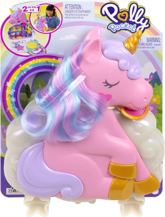 Mattel Polly Pocket - Einhorn Haarspiel Schatulle