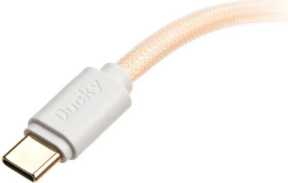 Ducky Premicord Spiralkabel USB-C auf USB-A, Tastaturkabel (Spiral-Textilkabel), 1.8m, Gradient Color Cotton Candy