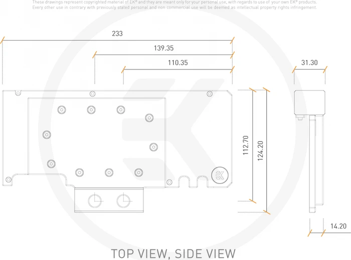 EK Water Blocks Quantum Line EK-Quantum Vector Trinity RTX 3080/3090 Active Backplate Acetal