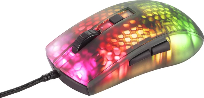 Deltaco DM310 RGB Ultralight Gaming Mouse schwarz/transluzent, USB