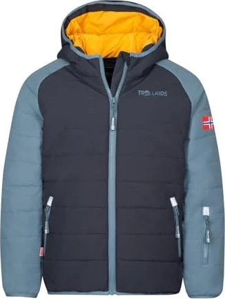 Trollkids Hafjell Snow Pro Skijacke black/steel blue/mango (Junior)