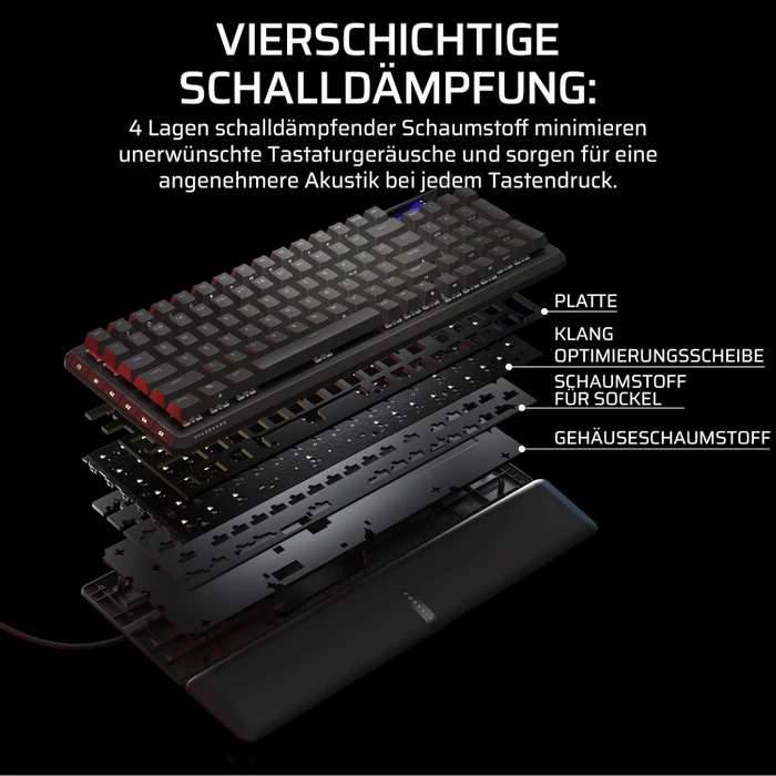Corsair Vanguard 96 Wireless, schwarz, LEDs RGB, MLX Plasma, USB/Bluetooth, DE