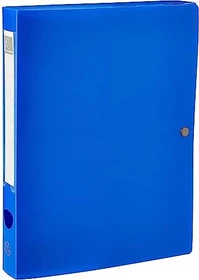 Exacompta Archivbox Kunststoff blickdicht mit Druckknopf 40mm, A4, blau