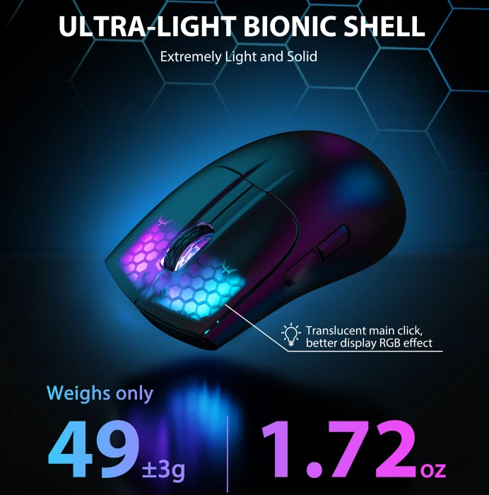 Attack Shark X5 Wireless Gaming Mouse schwarz, USB/Bluetooth