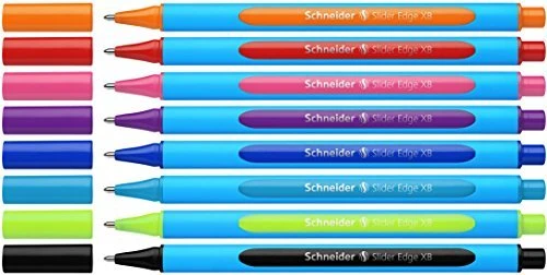 Schneider Slider Edge XB Kugelschreiber sortiert, 8er-Set, Klappetui