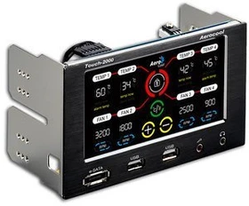 AeroCool Touch 2000, 2x 5.25" Dualbay Lüftersteuerung 4-Kanal