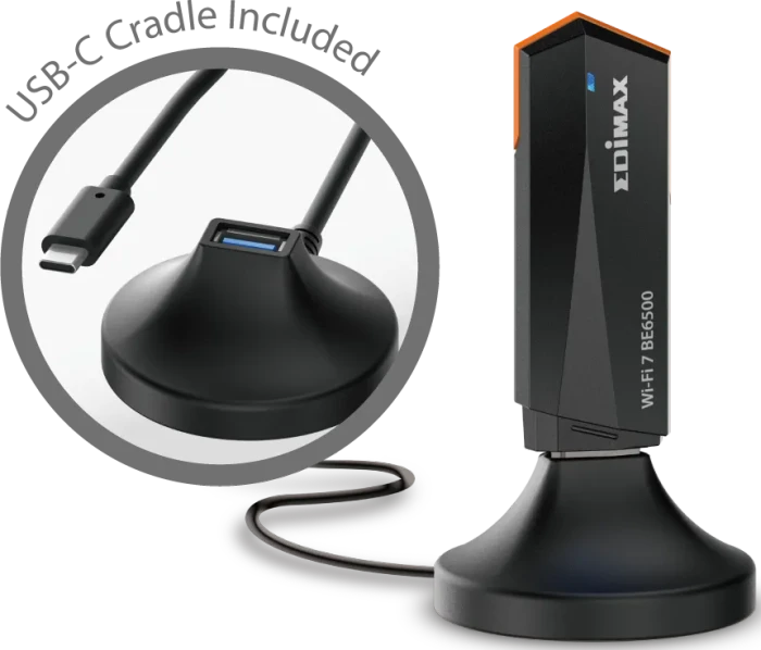 Edimax IEW-7822UBE, 2.4GHz/5GHz/6GHz WLAN, Wi-Fi 7, BE6500, USB-A 3.0 [Stecker]