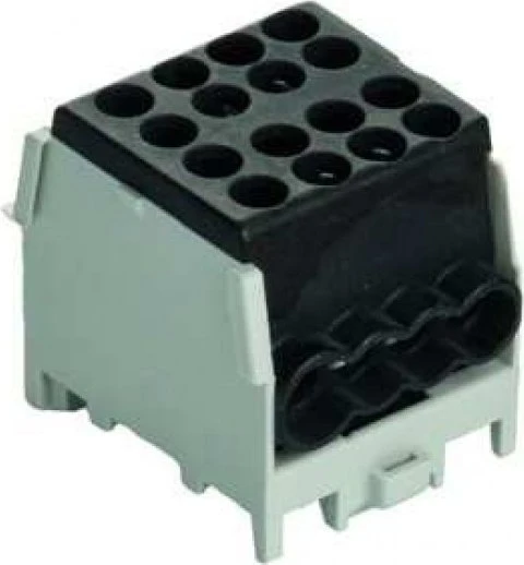 PROTEC.CLASS Hauptleitungs-Abzweigklemme PHLAK2526SW 25/16mm² | DIN-Tragschiene 35mm | VDE | Messing | IP20 | schwarz Image