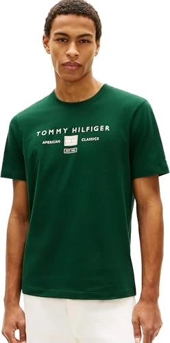 Tommy Hilfiger Jersey mit Logo T-Shirt kurzarm nocturnal green (Herren)