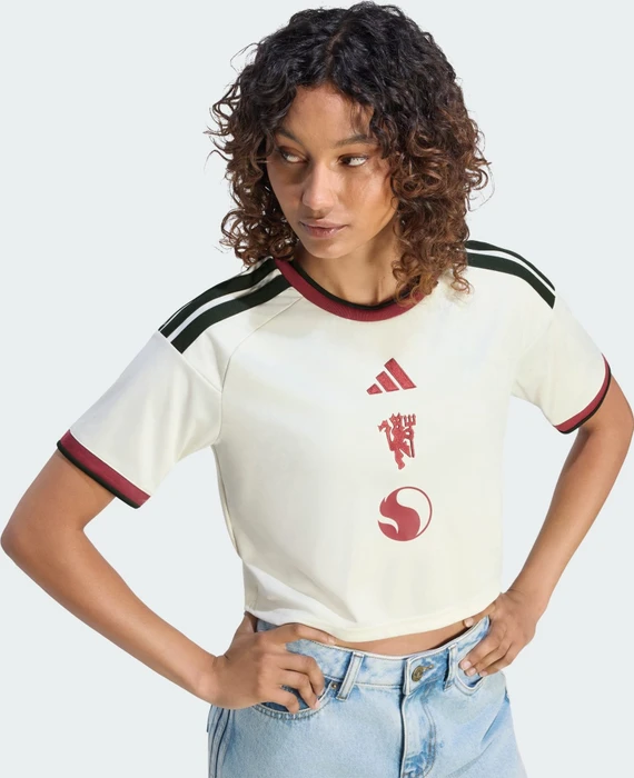 adidas Manchester United Crop Top 2026/2027 Ausweichtrikot kurzarm ivory (Damen)