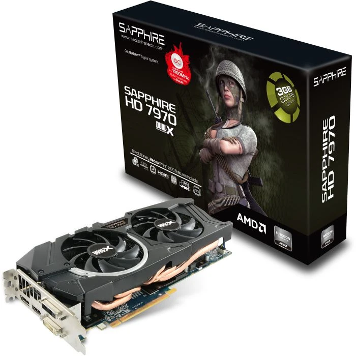 Sapphire Radeon HD 7970 OC Boost, 3GB GDDR5, 2x DVI, HDMI, DP, full retail