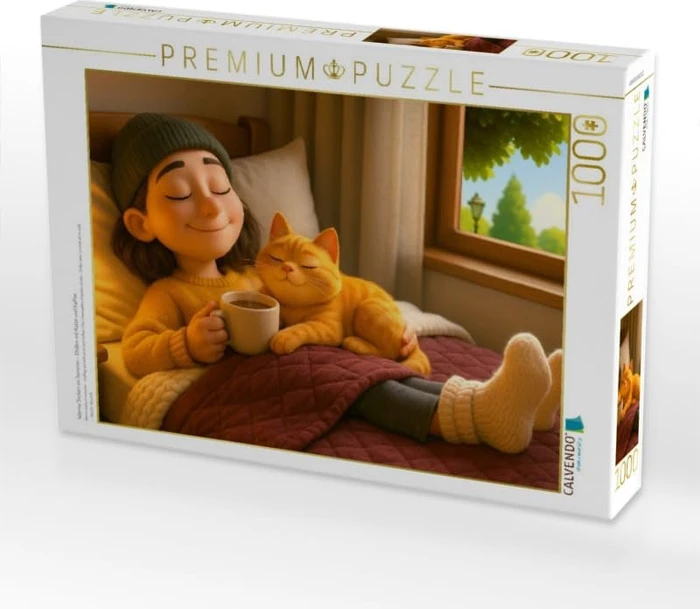 Calvendo Warme Socken im Sommer - Chillen mit Katze und Kaffee