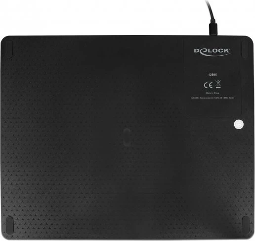 DeLOCK USB Mousepad mit kabelloser Ladefunktion, 342x283mm, schwarz