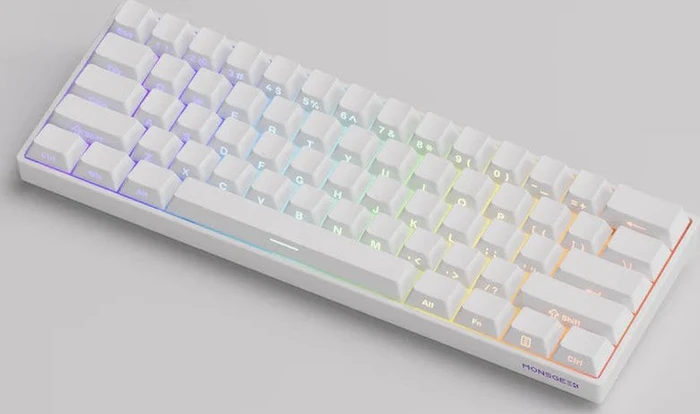 Akko MonsGeek FUN60 Pro HE Wireless, weiß, LEDs RGB, hot-swap, Akko Glare Magnetic, USB/Bluetooth, US