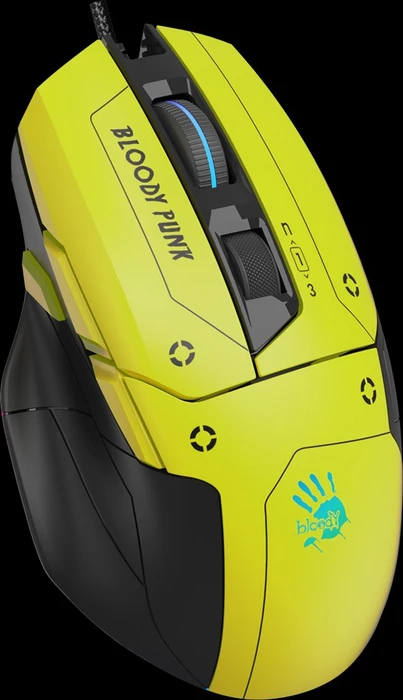 A4Tech Bloody W70 MAX Gaming Mouse Bloody Punk Edition, gelb, USB