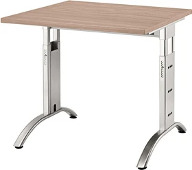 Hammerbacher Ergonomic Plus F-Serie FS08/N Schreibtisch 80x80cm Nussbaum/silber
