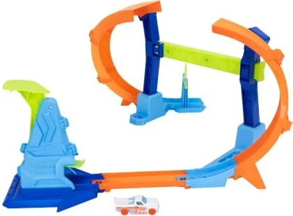 Mattel Hot Wheels Stunttracks Sprung Durch Die Spirale