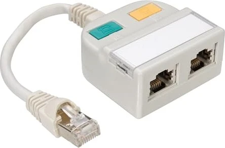 Telegärtner T-Adapter S Cat.5e, geschirmt, 1x RJ-45-Stecker auf 2x RJ-45-Buchse
