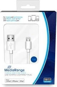 MediaRange Lade- und Datenkabel USB 2.0 auf Apple Lightning Stecker 1.0m weiß