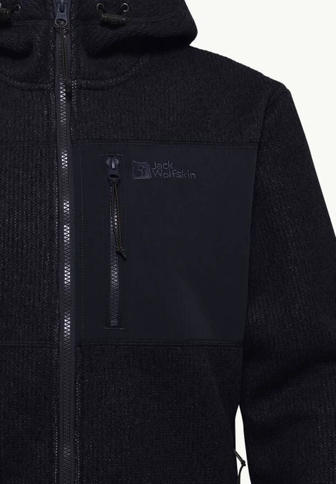 Jack Wolfskin Kaminfeuer Hooded Jacke schwarz (Herren)