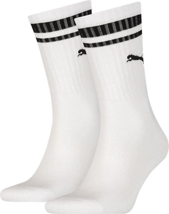 Puma Crew Heritage Stripe Socken weiß, 2 Paare (Damen)