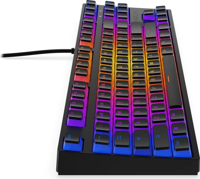 Krux Atax Pro RGB Pudding, TKL, PBT, schwarz, LEDs RGB, Gaote Outemu BLACK, USB, US
