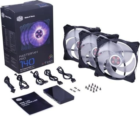 Cooler Master MasterFan Pro 140 Air Pressure RGB, LED-Steuerung, Lüftersteuerung, 140mm, 3er-Pack