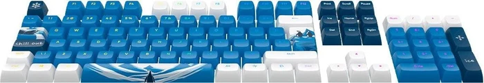 Dark Project GeekBoy Multilingual Keycaps, Kunststoff (PBT) Double-Shot, CSA-Profil, blau/weiß, 177 Tasten, ANSI & ISO