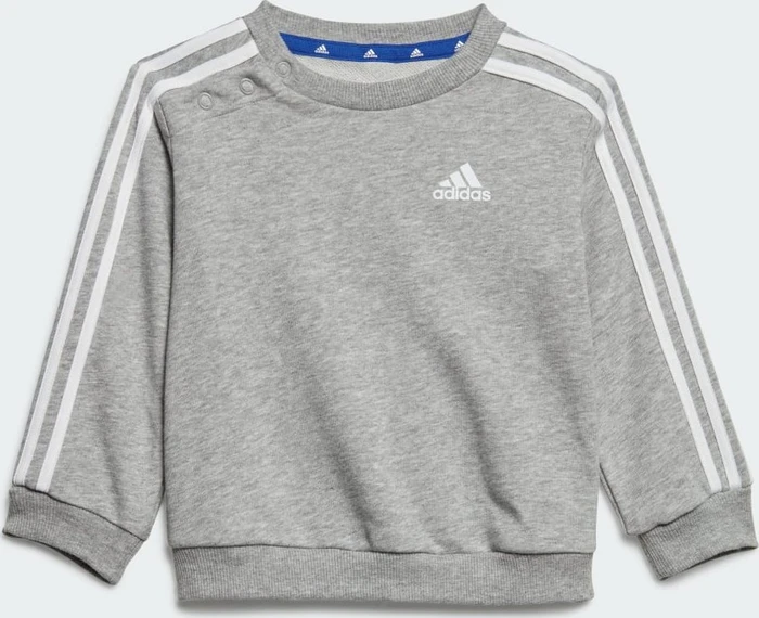 adidas Essentials 3-Streifen Trainingsanzug medium grey heather/white (Junior)
