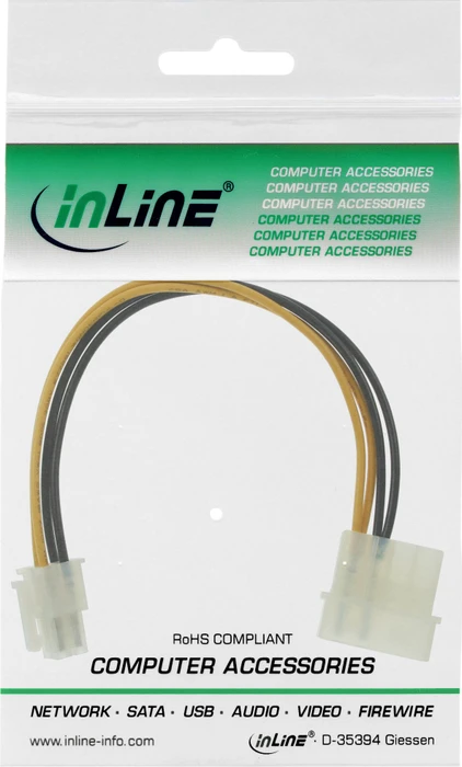InLine Stromadapter intern 4-Pin [IDE] auf 4-Pin [CPU], 20cm
