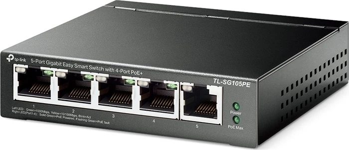 TP-Link TL-SG105PE Desktop Gigabit Smart Switch, 5x RJ-45, 65W PoE+