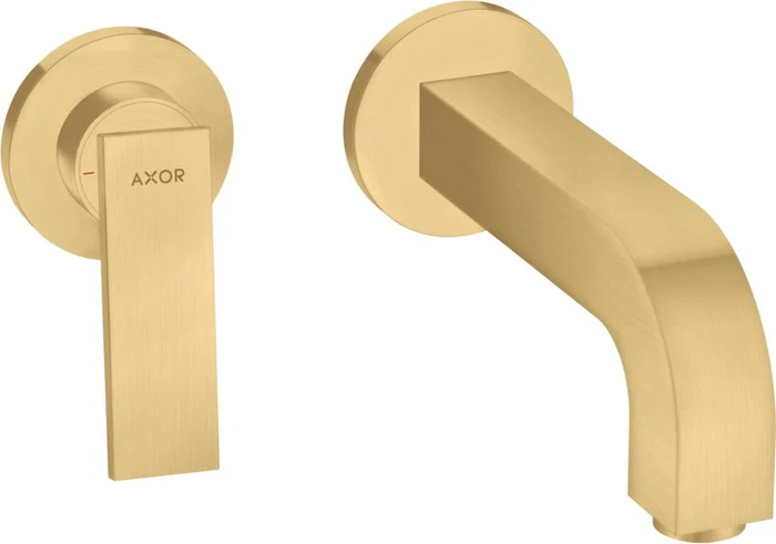 Hansgrohe Axor Citterio 2-Loch Waschbeckenarmatur mit Hebelgriffen und Rosetten 220mm brushed gold optic