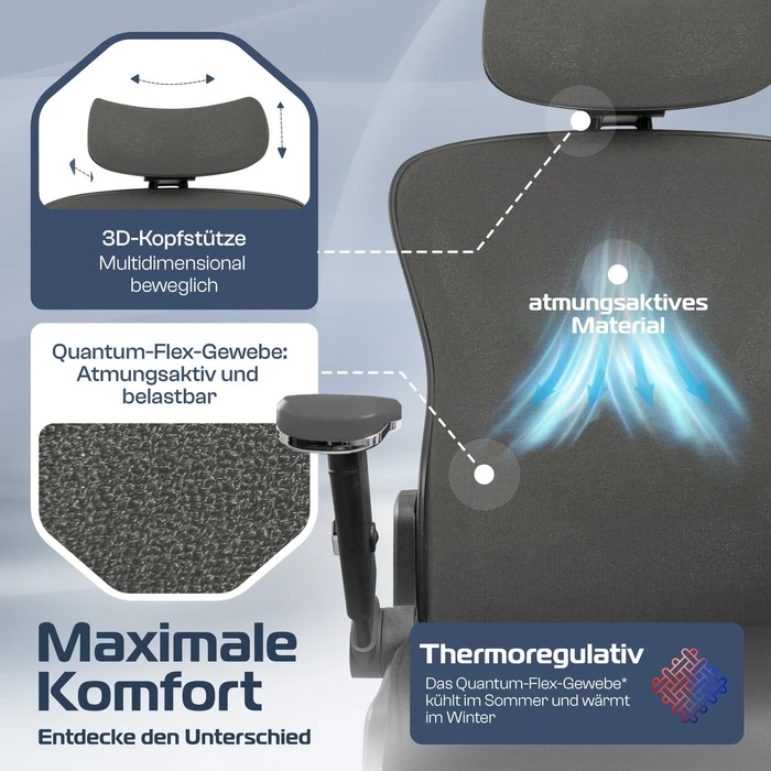 Clouvou PowerSeat Bürostuhl, anthrazit