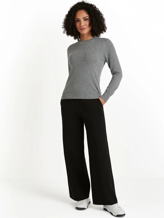 Falke Luxury Rundhals Pullover light greymel. (Damen)