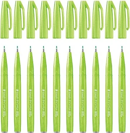 Pentel Brush Sign Pen SES15C hellgrün, 10er-Pack