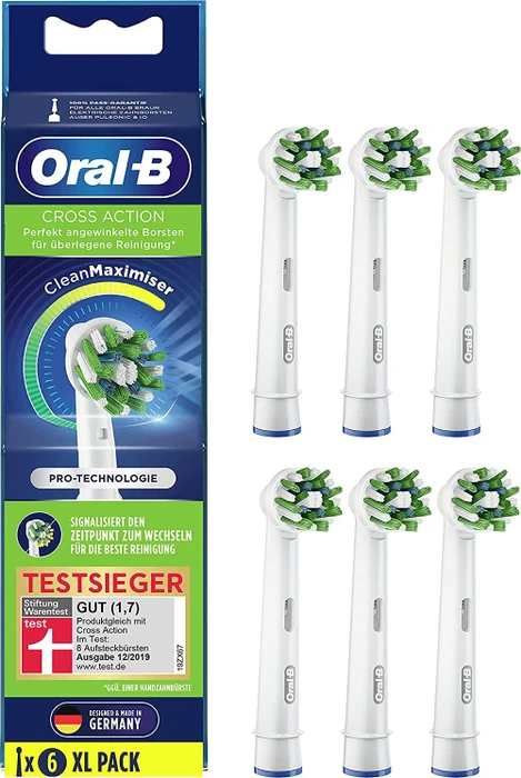 Oral-B CrossAction CleanMaximiser weiß Ersatzbürste, 6 Stück