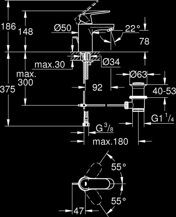 Grohe Eurosmart Cosmopolitan Einhand-Waschtischbatterie 1/2" S-Size chrom