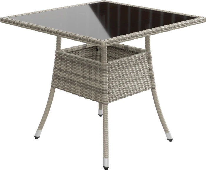 Juskys Yoro Gartentisch 80x80cm grau-meliert