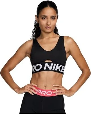 Nike Pro Indy Plunge Sport-BH schwarz/weiß (Damen)