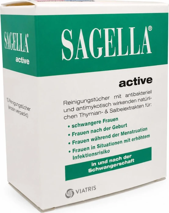 Sagella active Intim Reinigungstücher, 10 Stück
