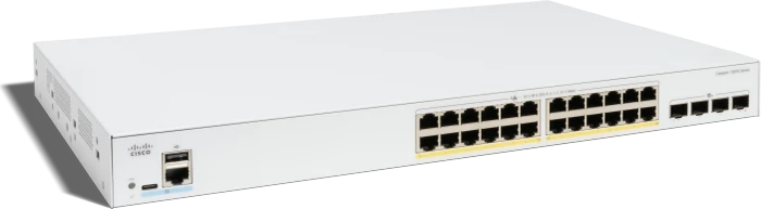 Cisco Catalyst 1300X Rackmount Gigabit Managed Switch, 24x RJ-45, 4x SFP28, 385W PoE+