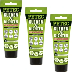 Petec Kleben&Dichten ecoline Montagekleber schwarz, 80ml