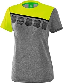 Erima 5-C Funktionsshirt kurzarm grau melange/lime pop/schwarz (Damen)