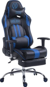 CLP Racing Limit Kunstleder Gamingstuhl mit Fußstütze, schwarz/blau