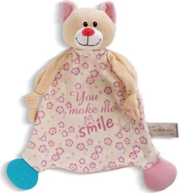 My First NICI Schmusetuch Katze mit Beißring und Schnullerbefestigung