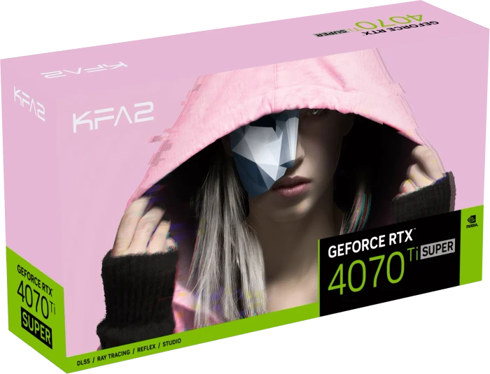 KFA2 GeForce RTX 4070 Ti SUPER EX Gamer Pink (1-Click OC), 16GB GDDR6X, HDMI, 3x DP