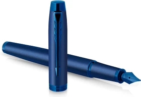 Parker IM Monochrome blue stainless steel, rechte Hand, mittel, Geschenkbox