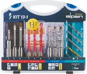 Alpen Bohrer-/Bits-Zubehörset inkl. Werkzeugbox, 13-tlg.