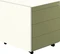 mauser Rollcontainer line, 570x600mm, 1x Utensilienauszug, 3x Materialschublade, reinweiß/schilfgrün Vorschaubild
