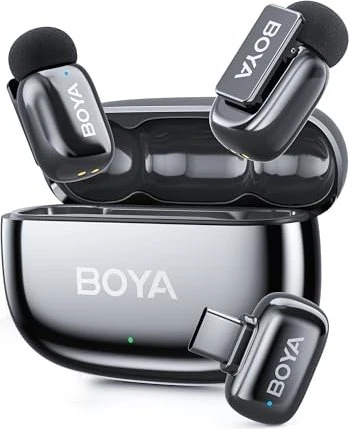 Boya Boya mini 2-02 (USB-C, 2 Mics, Ladeetui) silber/grau